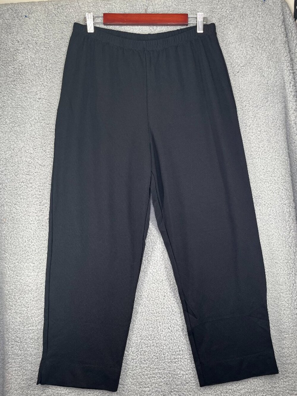 Bryn Walker Black Modal Pull On Pants Elastic Waist Straight Leg size Large